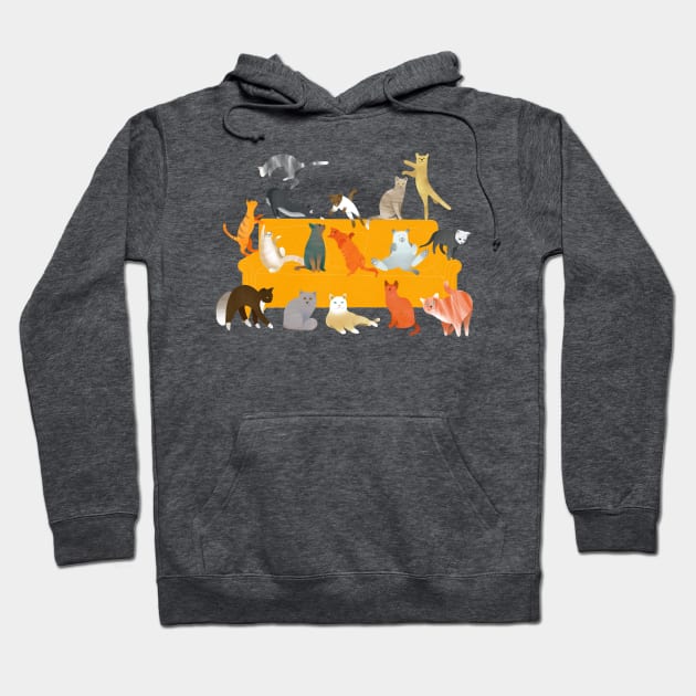 Cute Cats on the Couch Hoodie by DrawingEggen